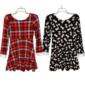 EMILY WEST | Red & Black Revisable Double Sided Holiday A-Line Dress | Kid's 16